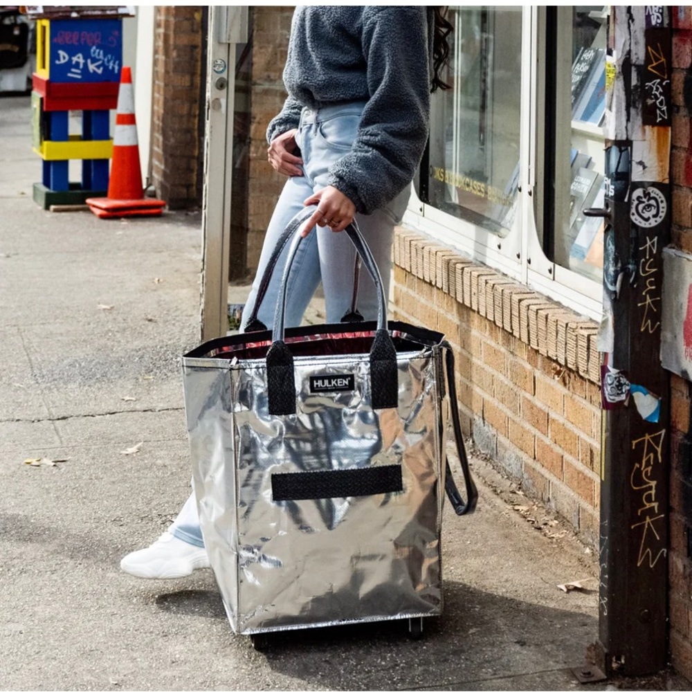 Hulken | Bags | Hulken Bag Silver Large Rolling Tote | Poshmark